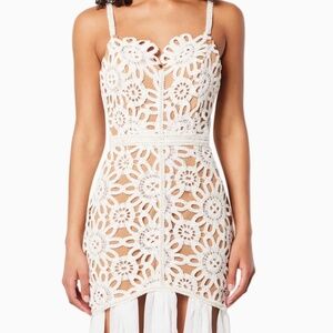 ELLIATT- SENSORY PEARL TRIMMED GOWN IN WHITE